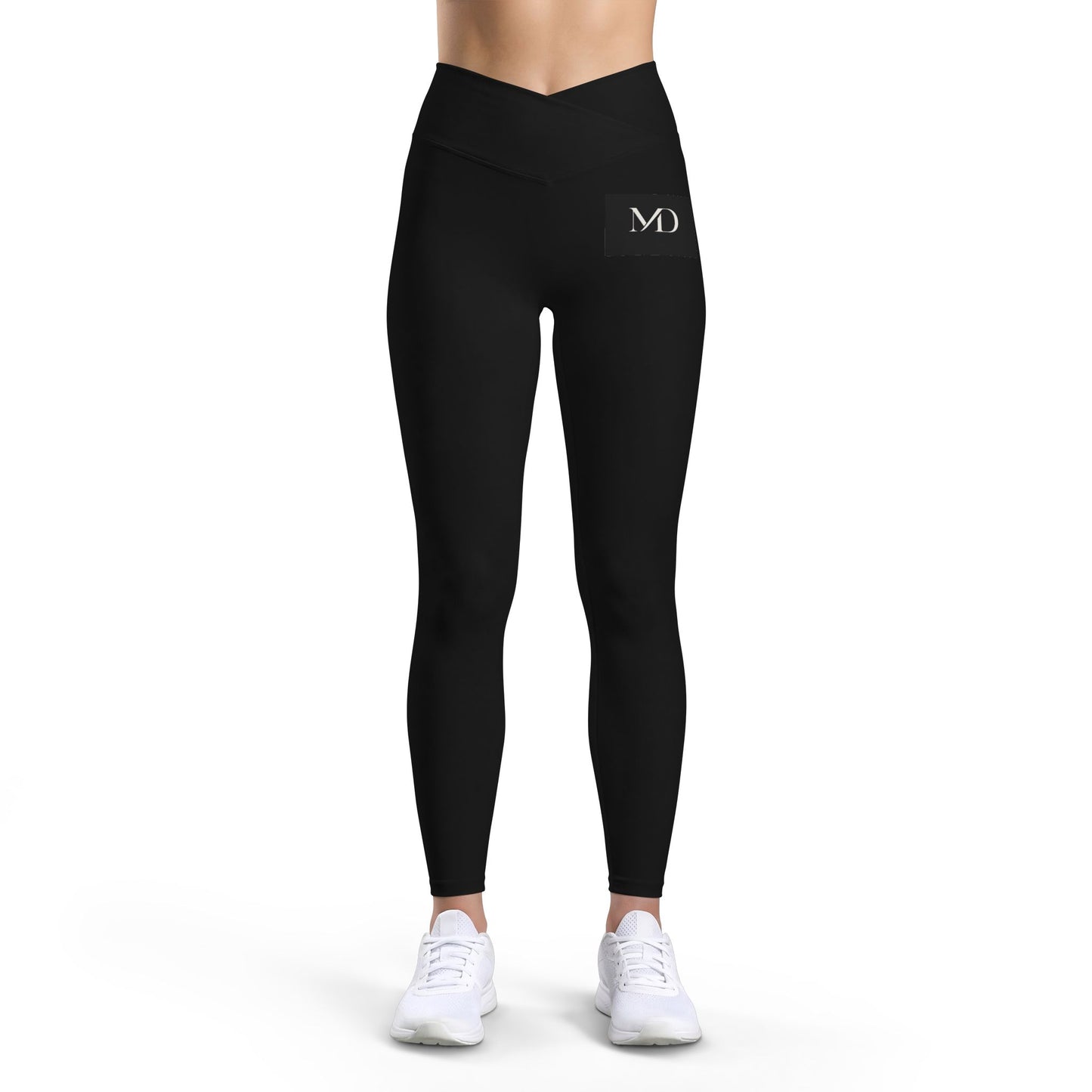 Women’s Mesa Drift Leggings — Black High-Waist Performance Leggings with Subtle 'MD' Logo