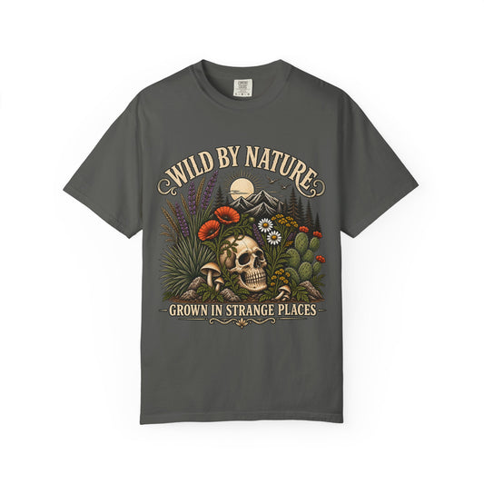 T-Shirt — "Wild By Nature" Skull & Desert Cactus Graphic Tee