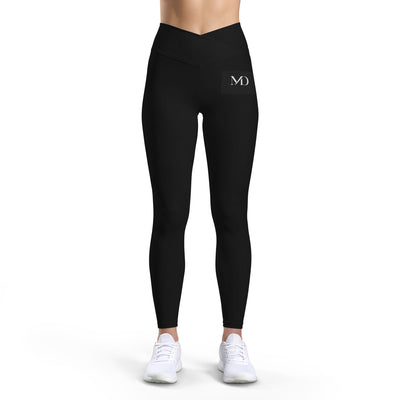 Women’s Mesa Drift Leggings — Black High-Waist Performance Leggings with Subtle 'MD' Logo