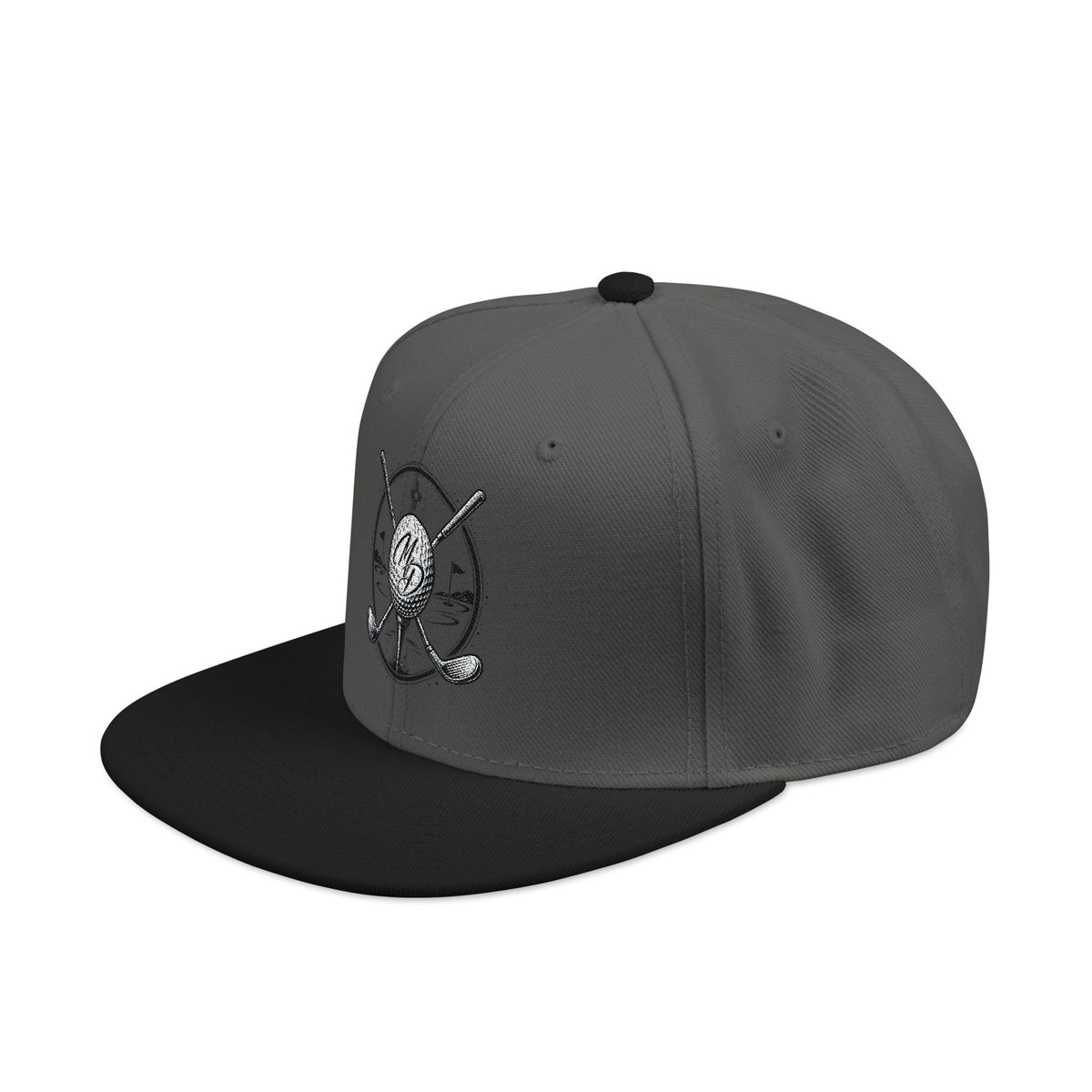 MD & Crossed Golf Clubs Embroidered Snapback Hat