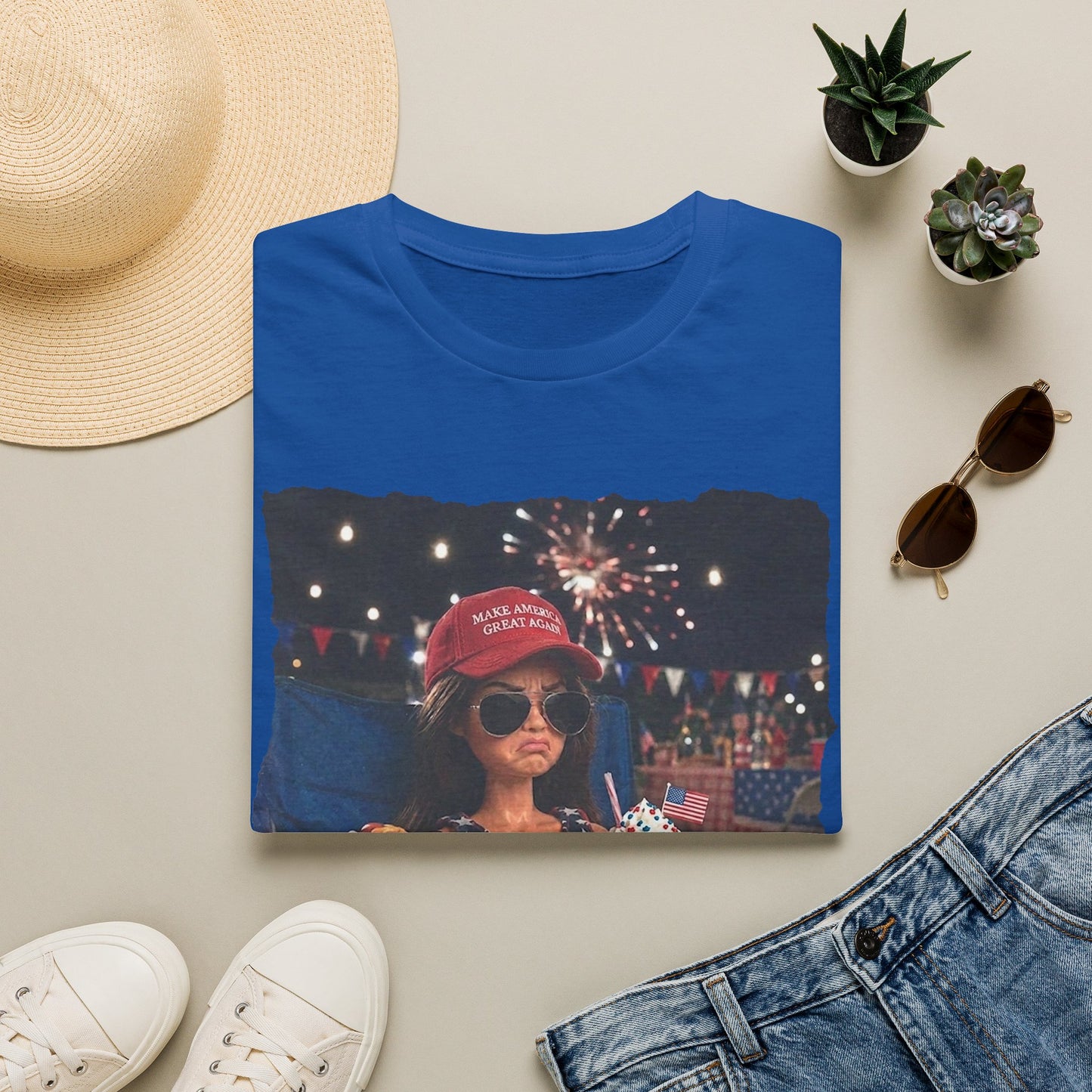 Patriotic Kid Photo T-Shirt - 'USA' Sparkler Celebration Design