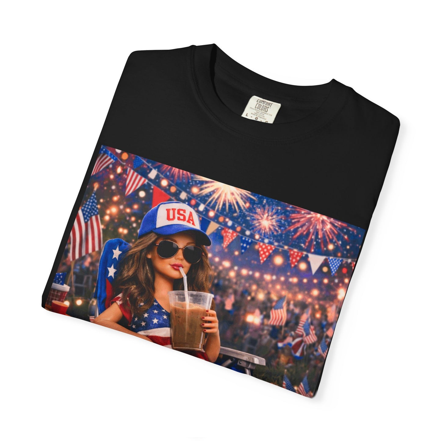 Patriotic Summer Chill T-Shirt — USA 4th of July Beach Party Graphic