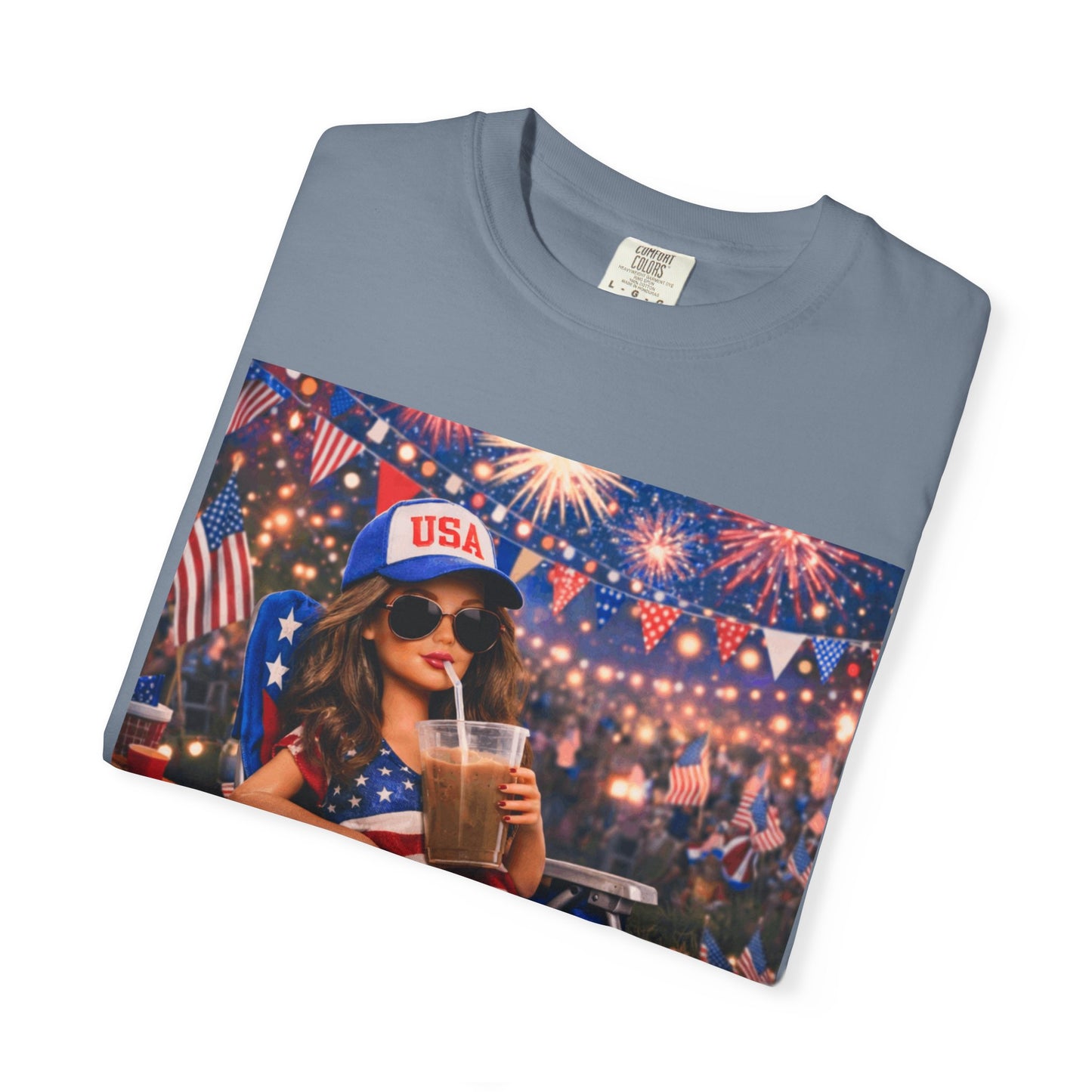 Patriotic Summer Chill T-Shirt — USA 4th of July Beach Party Graphic