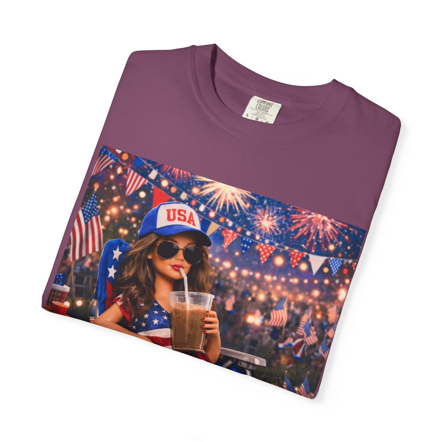 Patriotic Summer Chill T-Shirt — USA 4th of July Beach Party Graphic