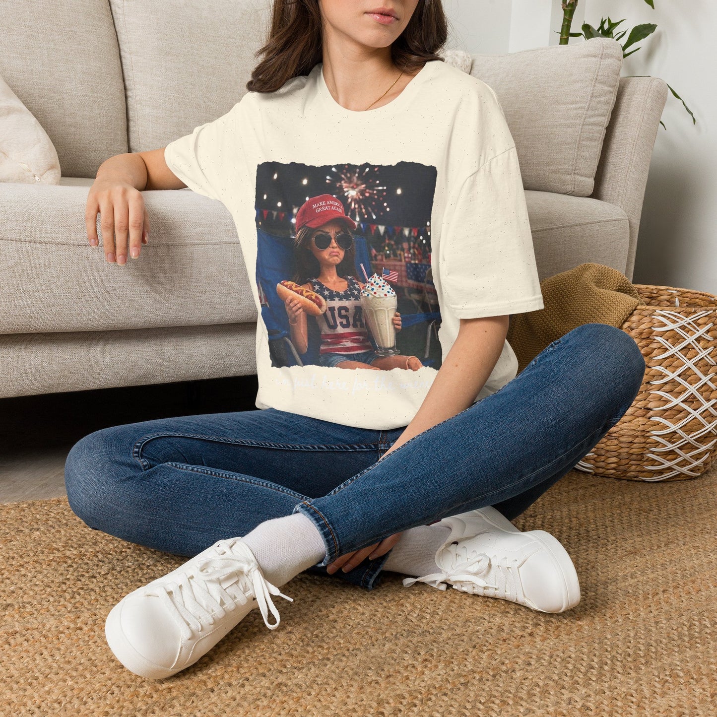 Patriotic Kid Photo T-Shirt - 'USA' Sparkler Celebration Design