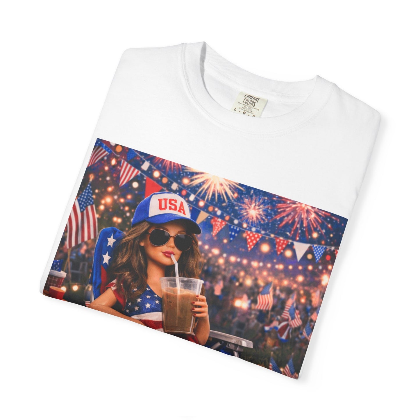 Patriotic Summer Chill T-Shirt — USA 4th of July Beach Party Graphic