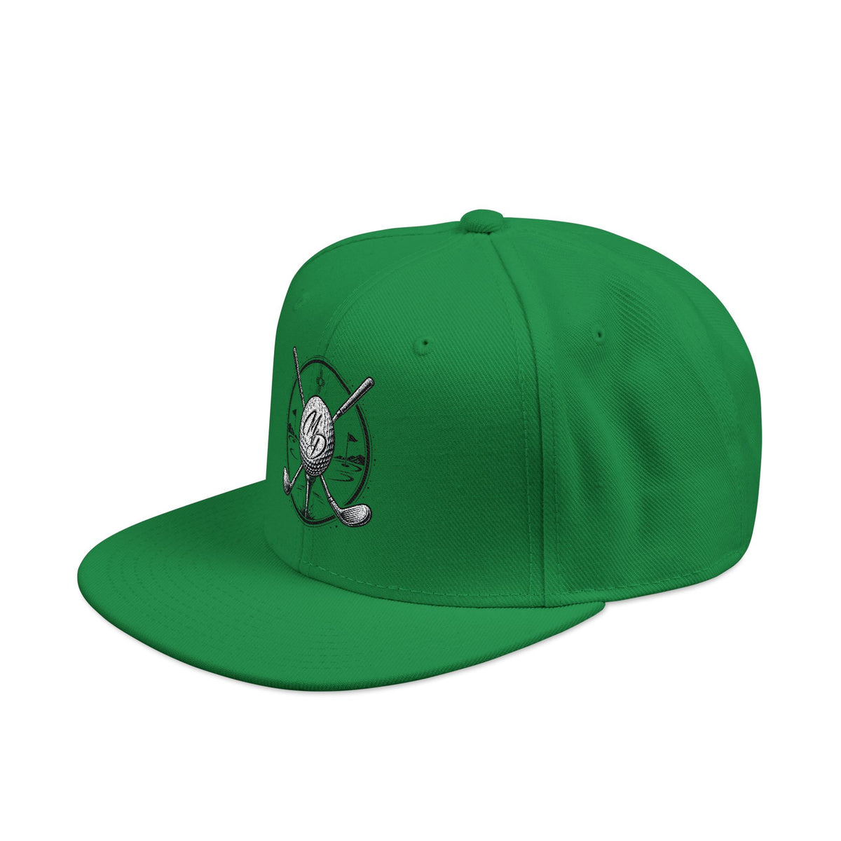 MD & Crossed Golf Clubs Embroidered Snapback Hat