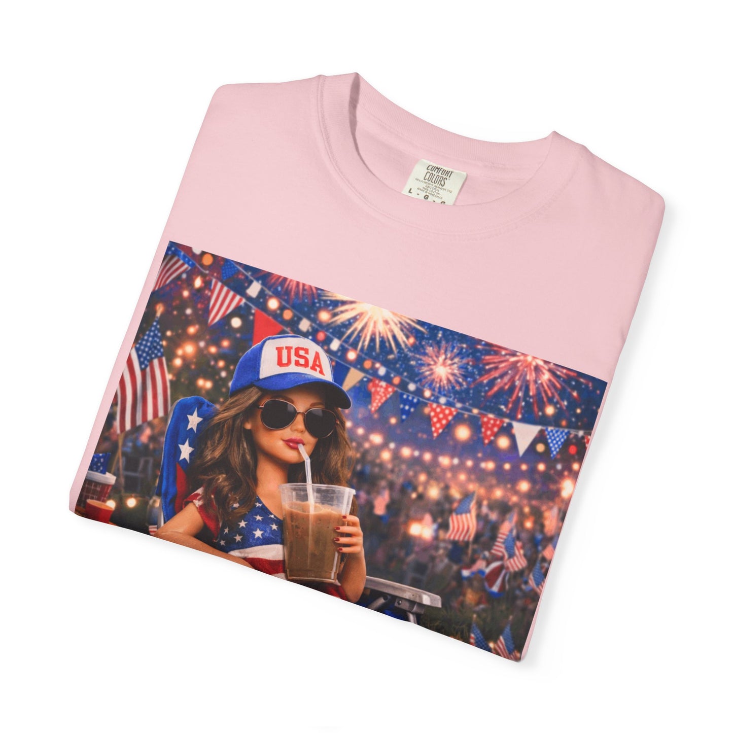 Patriotic Summer Chill T-Shirt — USA 4th of July Beach Party Graphic