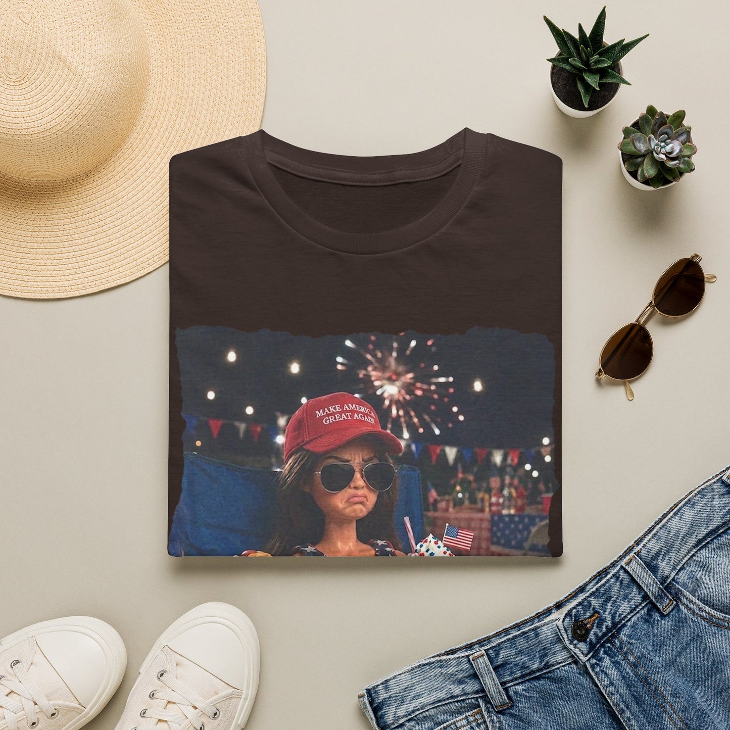 Patriotic Kid Photo T-Shirt - 'USA' Sparkler Celebration Design