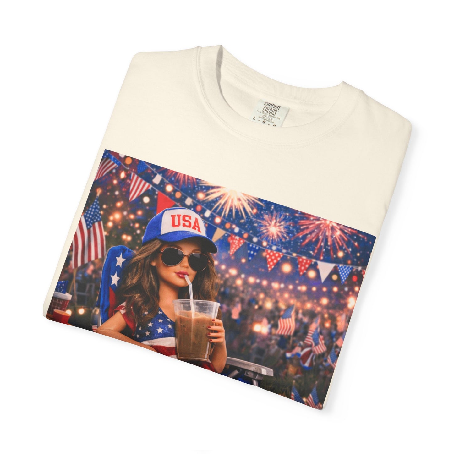 Patriotic Summer Chill T-Shirt — USA 4th of July Beach Party Graphic