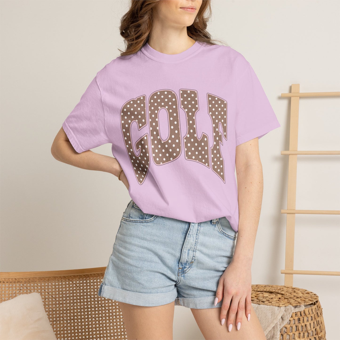MD Vintage Polka Dot 'GOLF' Tee — Garment-Dyed Cotton T-Shirt