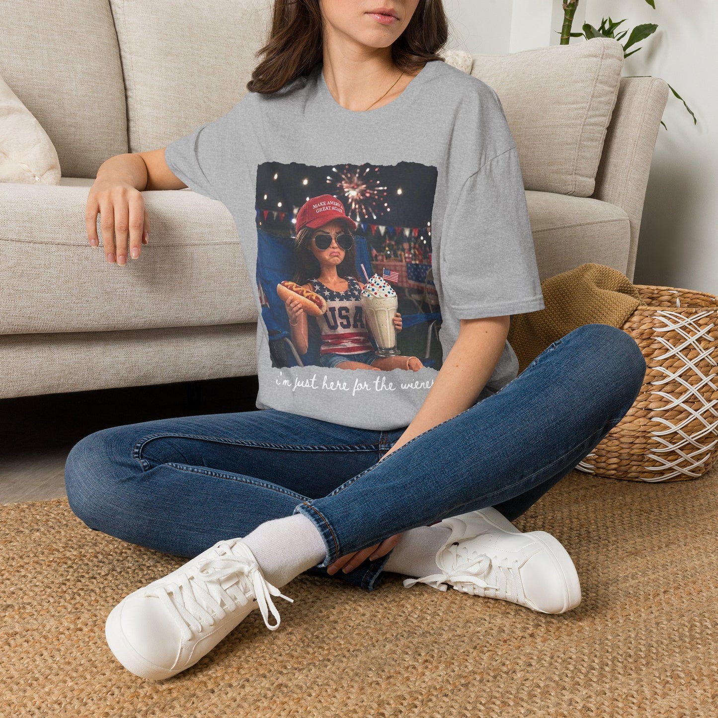 Patriotic Kid Photo T-Shirt - 'USA' Sparkler Celebration Design