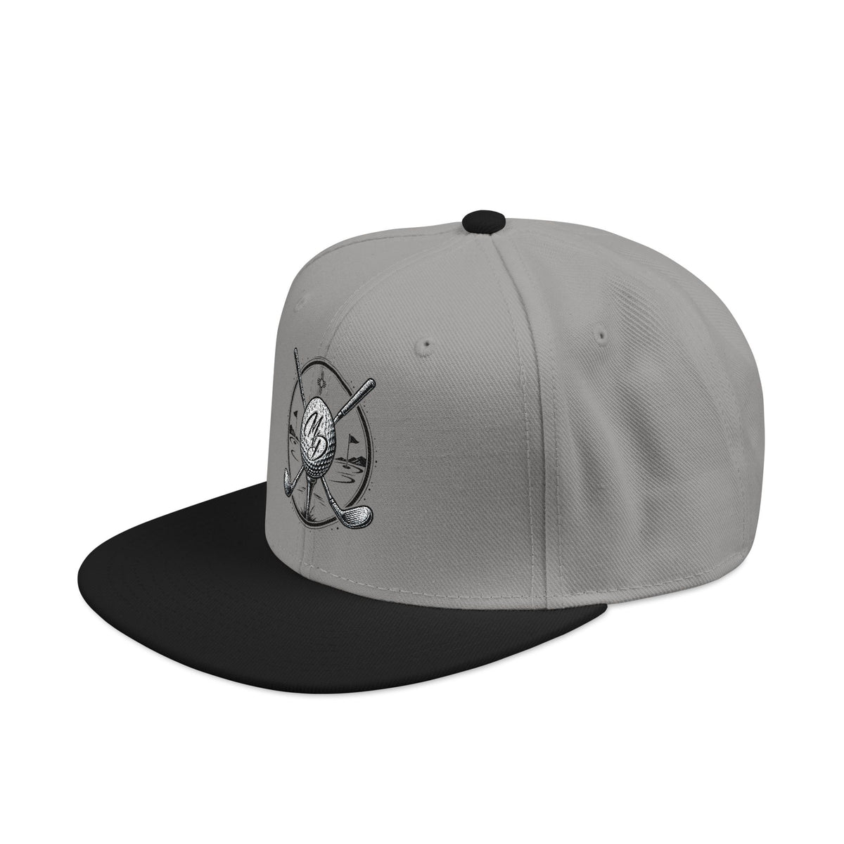 MD & Crossed Golf Clubs Embroidered Snapback Hat