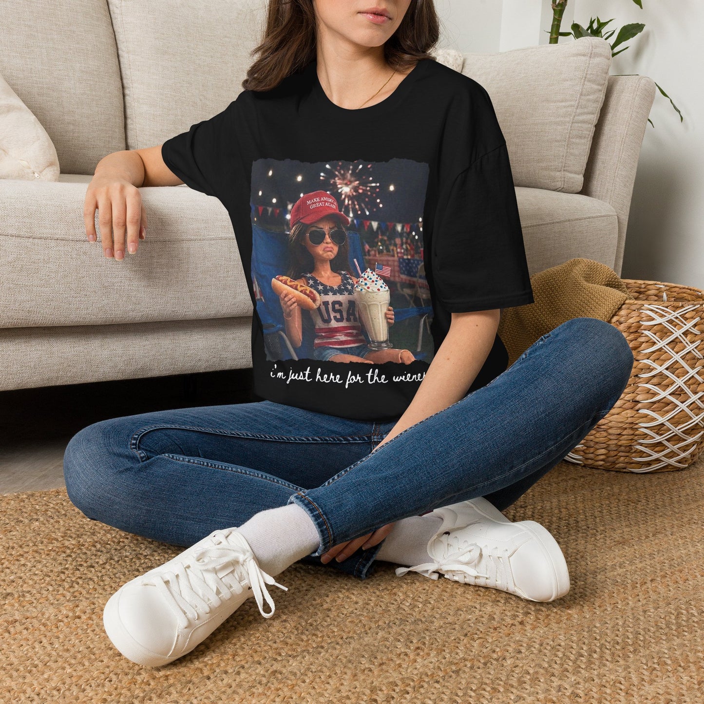 Patriotic Kid Photo T-Shirt - 'USA' Sparkler Celebration Design