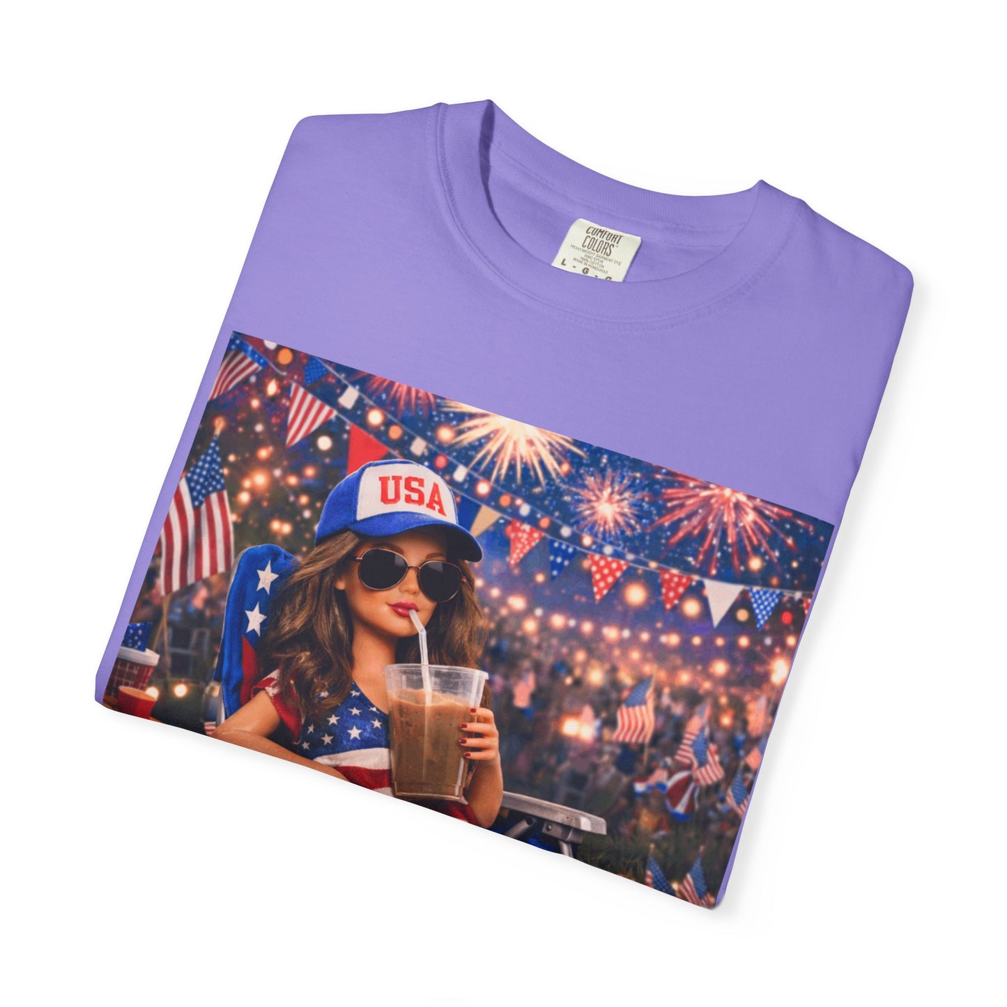 Patriotic Summer Chill T-Shirt — USA 4th of July Beach Party Graphic