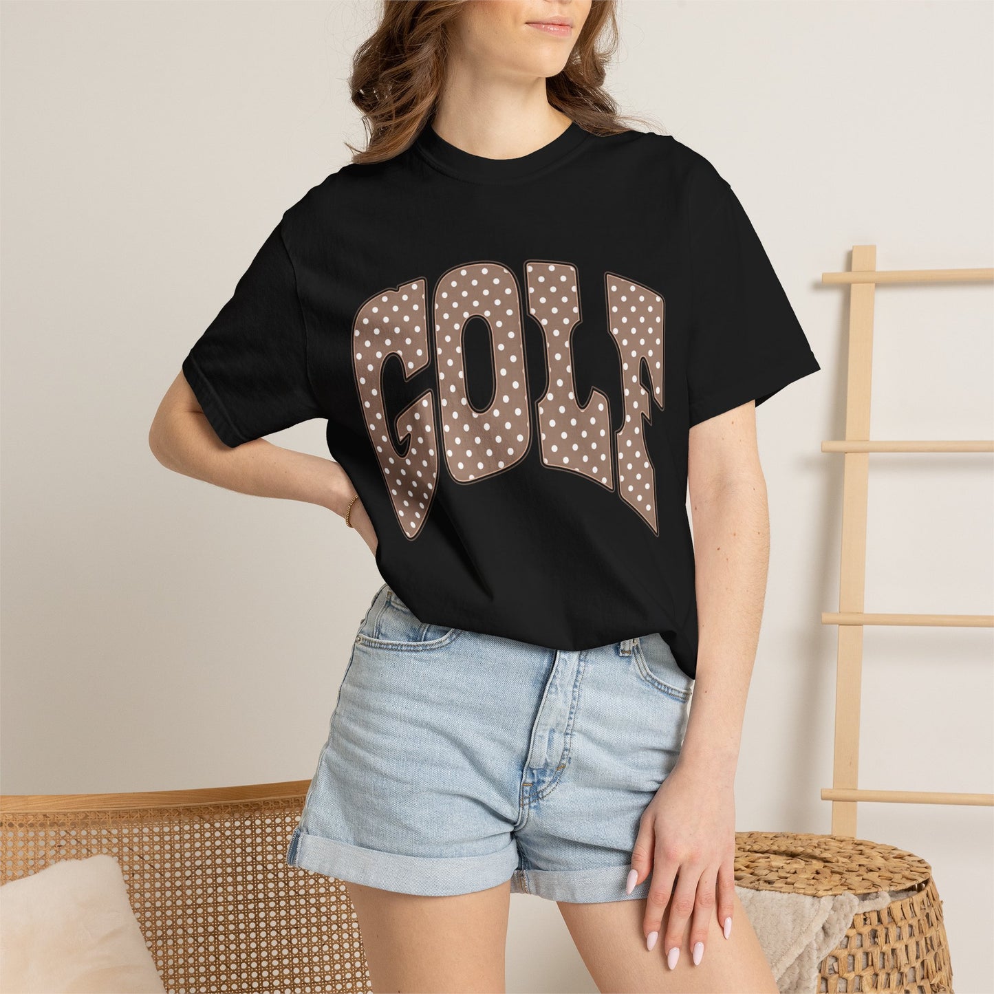 MD Vintage Polka Dot 'GOLF' Tee — Garment-Dyed Cotton T-Shirt