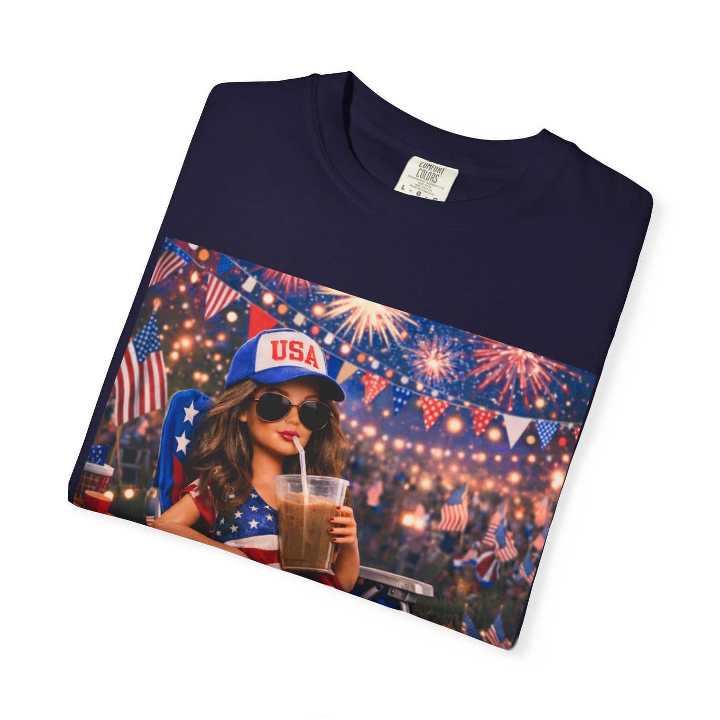 Patriotic Summer Chill T-Shirt — USA 4th of July Beach Party Graphic