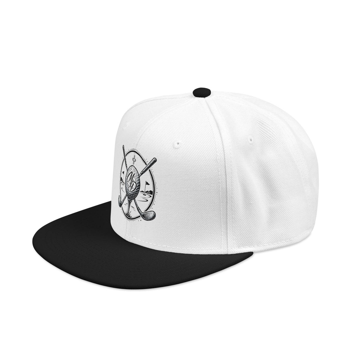 MD & Crossed Golf Clubs Embroidered Snapback Hat