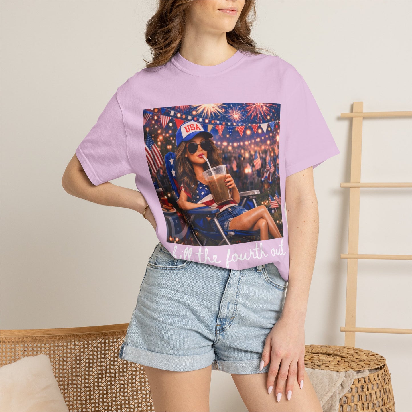 Patriotic Summer Chill T-Shirt — USA 4th of July Beach Party Graphic