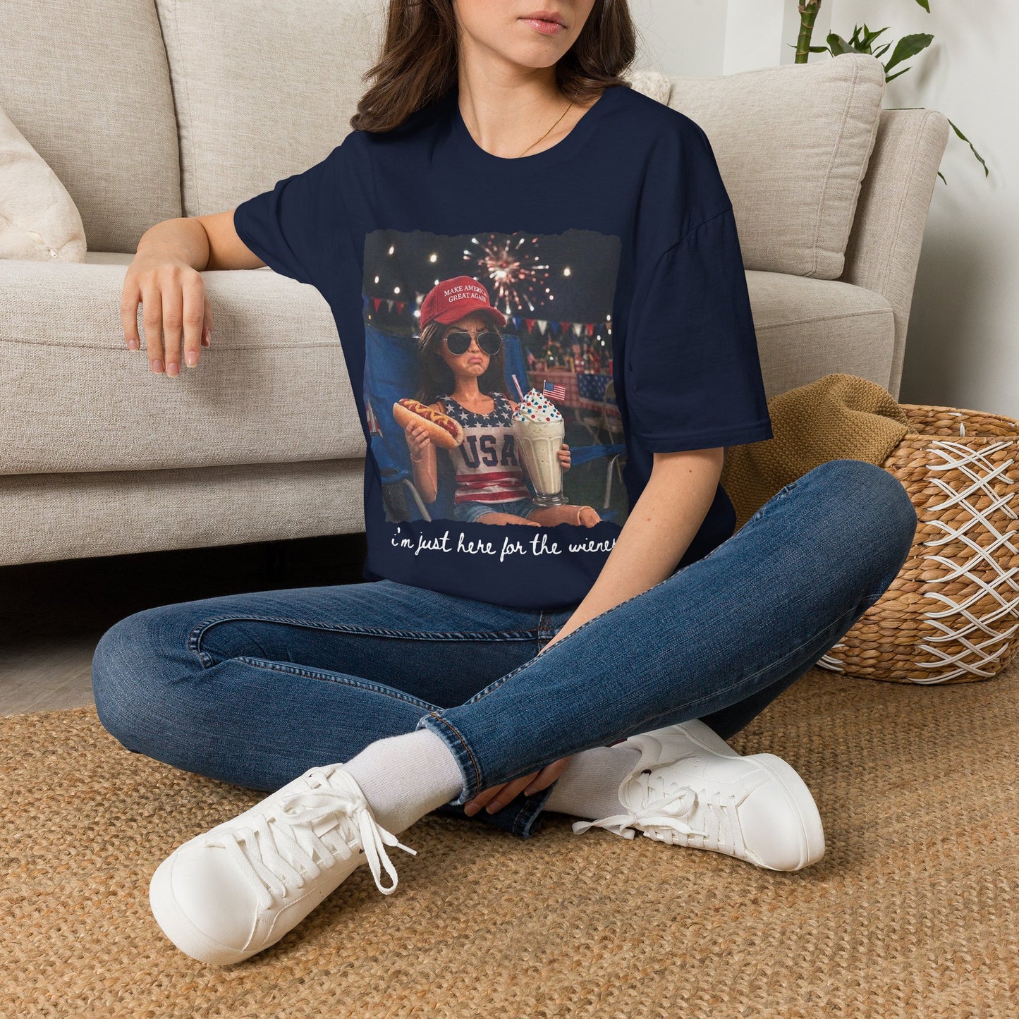 Patriotic Kid Photo T-Shirt - 'USA' Sparkler Celebration Design