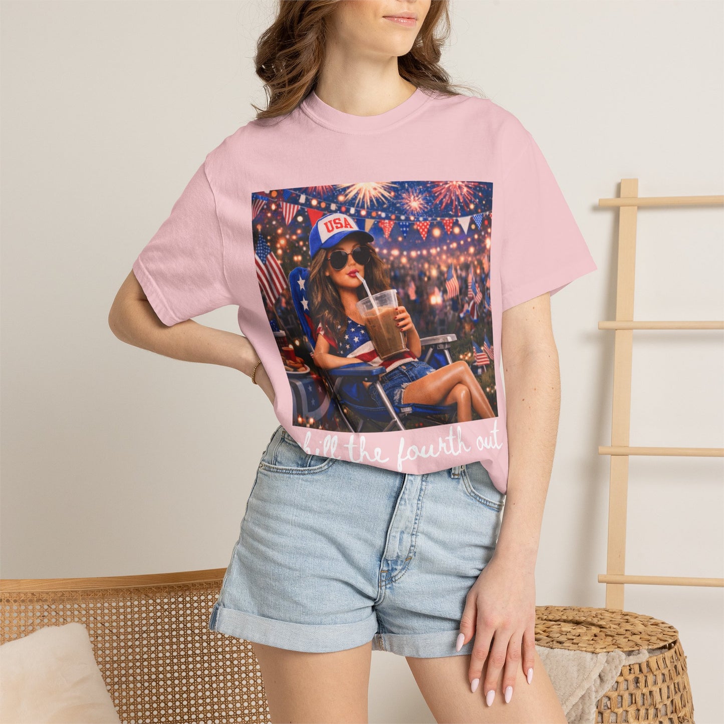 Patriotic Summer Chill T-Shirt — USA 4th of July Beach Party Graphic