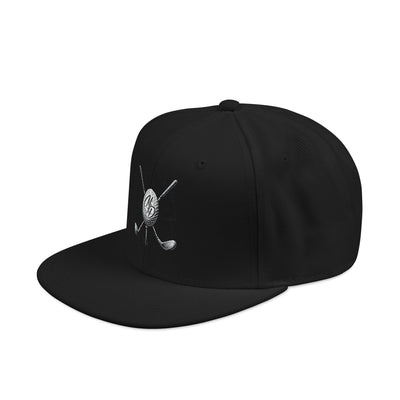MD & Crossed Golf Clubs Embroidered Snapback Hat