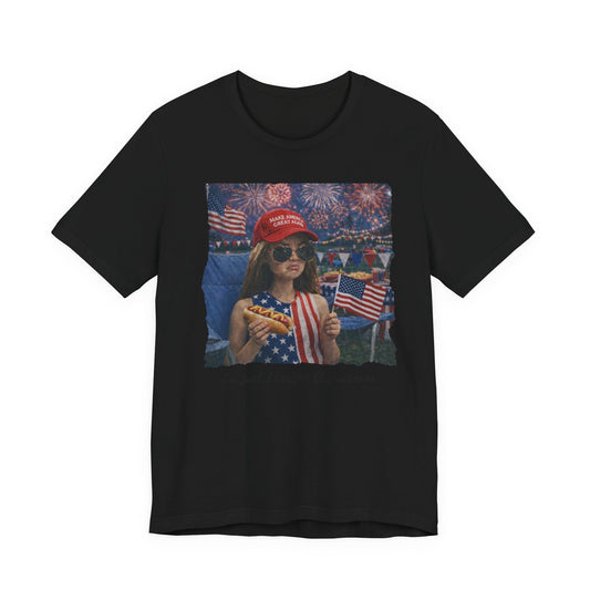 Patriotic Rally Tee — “We Just Rise for the Winners” Graphic T-Shirt