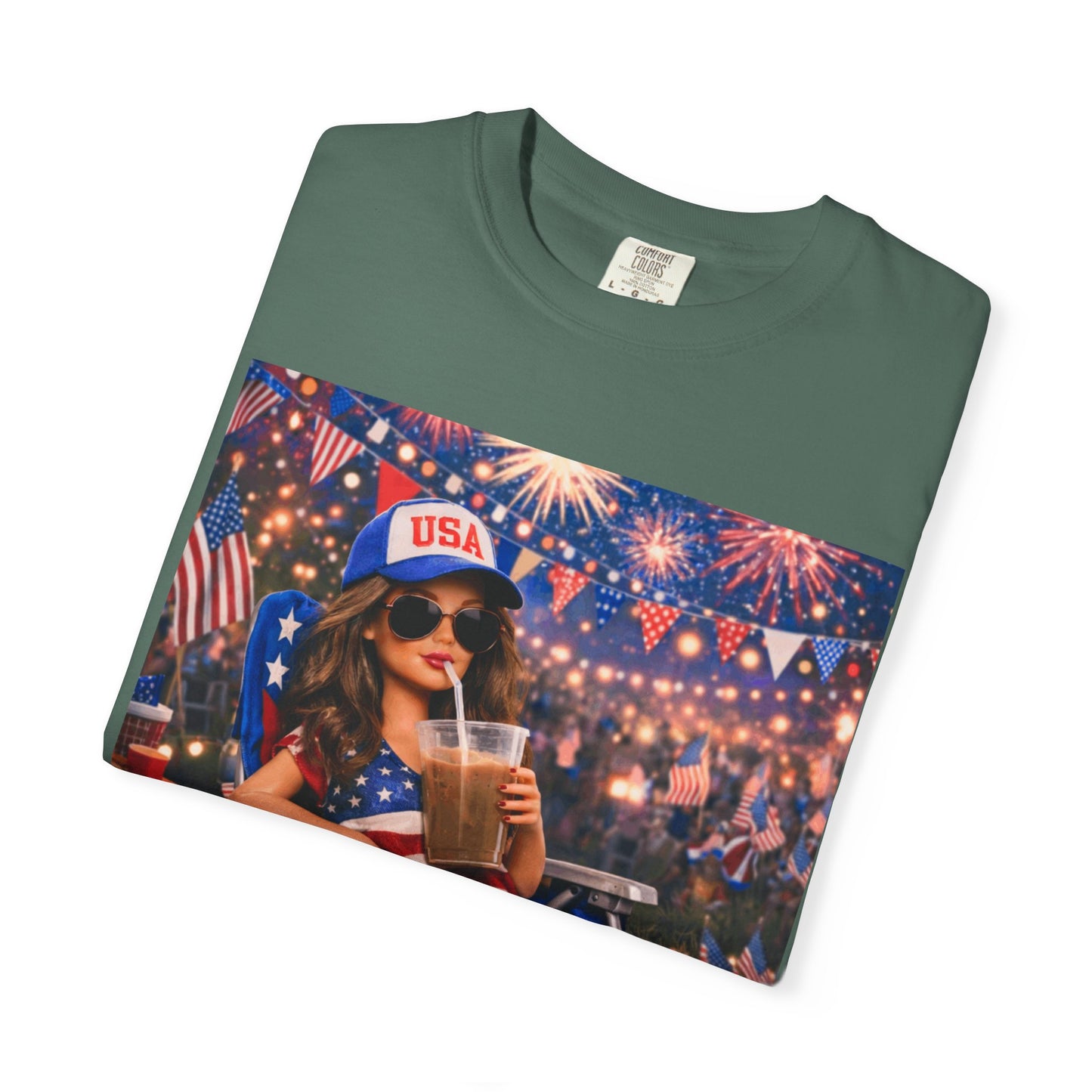Patriotic Summer Chill T-Shirt — USA 4th of July Beach Party Graphic