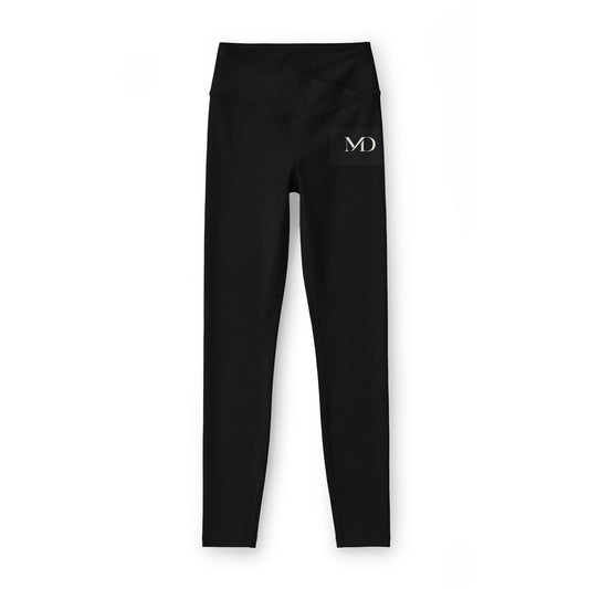 Women’s Mesa Drift Leggings — Black High-Waist Performance Leggings with Subtle 'MD' Logo