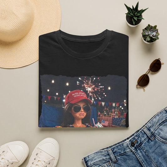 Patriotic Kid Photo T-Shirt - 'USA' Sparkler Celebration Design