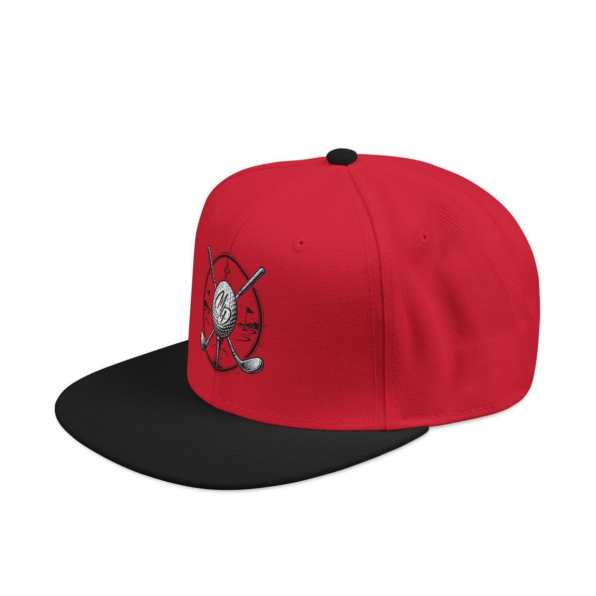 MD & Crossed Golf Clubs Embroidered Snapback Hat